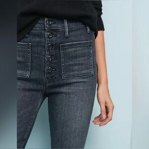 Anthropologie Mother the PATCH POCKET HUSTLER ANKLE FRAY - LEAVE THE LIGHT ON